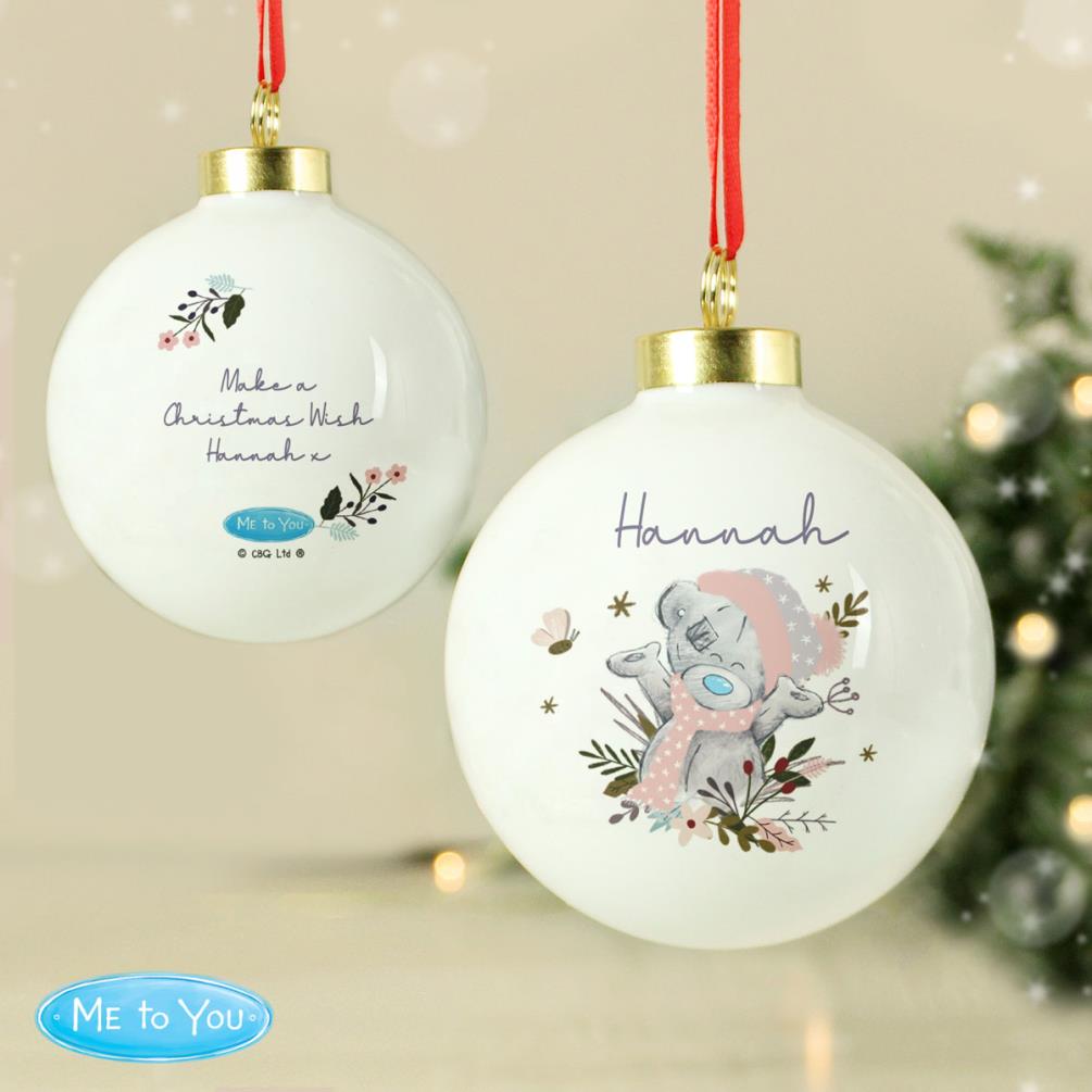 Personalised Me to You Bear Cosy Winter Christmas Bauble Extra Image 2